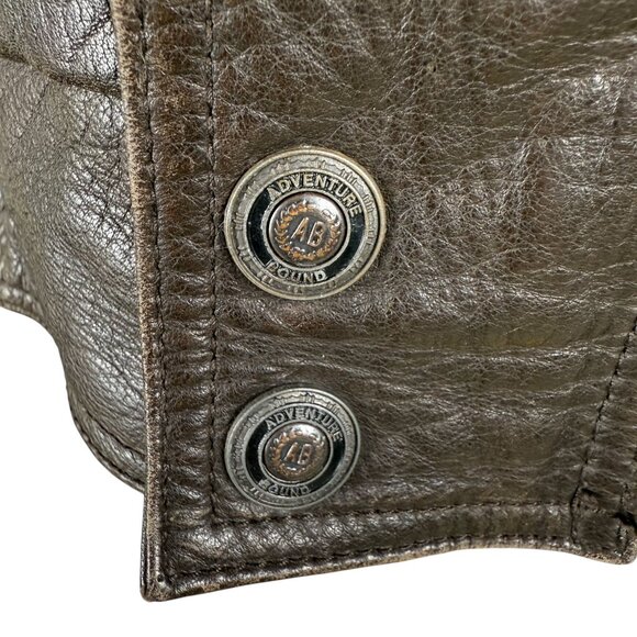 Adventure Bound Mens Brown Leather Jacket W/ Thinsulate Liner Removable Size L - Picture 13 of 14
